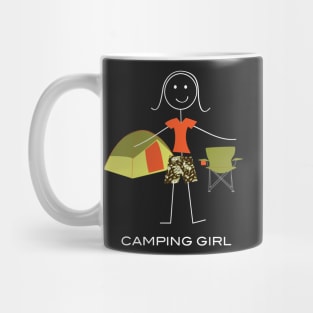 Funny Womens Camping Girl illustration Mug